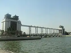 a long sluice with Chinese style roofs