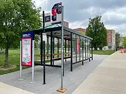 A CABS and COTA stop across from Hale Hall