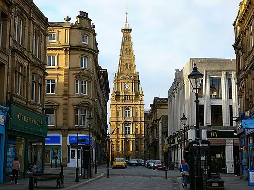 View of the tower terminating Princess Street