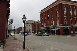 A view of Water Street (US 201) in the city's historic heart.