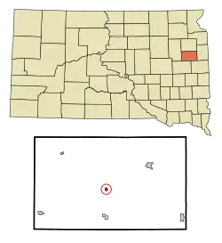 Location in Hamlin County and the state of South Dakota