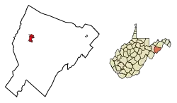 Location of Moorefield in Hardy County, West Virginia.