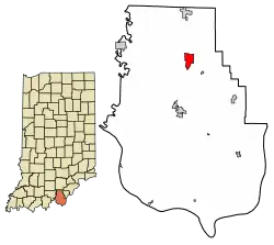 Location of New Salisbury in Harrison County, Indiana.