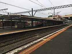 Southbound view from Platform 1, January 2021