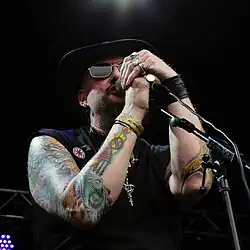 Mr Dibs singing with Hawkwind in 2014
