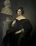 Luigia Vitali Mylius Vigoni (1809-1884) with Giulio's bust by Marchesi, portrait by Hayez (1832), Villa Vigoni