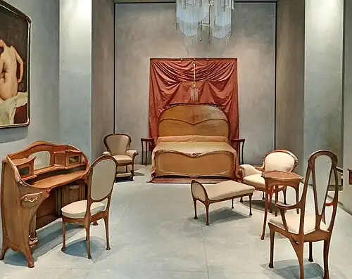 Furnishings for the bedroom of Madame Guimard, Hôtel Guimard (1909–12) (Musée des Beaux-Arts de Lyon)