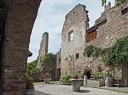 In the castle courtyard