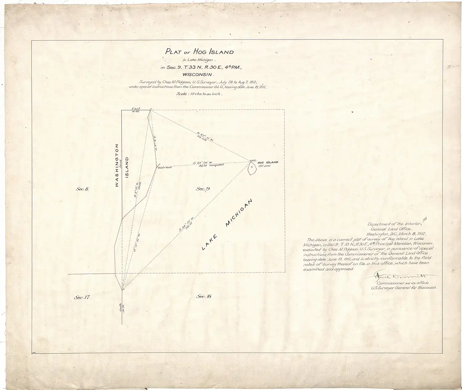 Charles E. Pidgeon's plat of the island