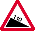 Steep hill downwards ahead