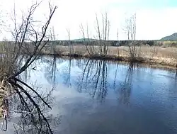 View of the river running through the village