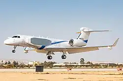 A newly arrived G550 Oron for 122 Squadron "Nachshon" at Nevatim Airbase in April 2021