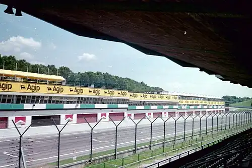 Main straight and pit lane of the Imola Circuit (1998)