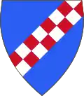 Incorrect version of the Coat of Arms of the House of Hauteville (bend sinister instead of bend)