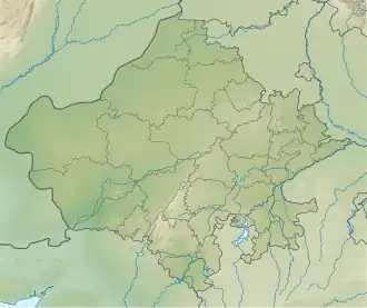Location of Rajsamand lake within Rajasthan