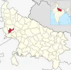 Location of Hathras district in Uttar Pradesh