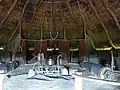 Interior of one of the reconstructed roundhouses
