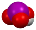 Space-filling model of iodic acid