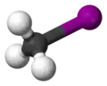 Ball and stick model of iodomethane