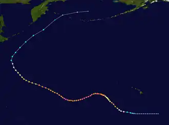 Path of a tropical cyclone