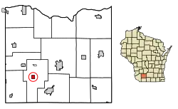 Location of Linden in Iowa County, Wisconsin.