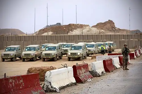 On 6 February 2021, the coalition's CTEF (Counter-IS Train and Equip Fund) program delivered 15 land cruisers and 36 M249 Squad Automatic Weapons to Iraqi security forces at Al Asad Airbase.