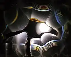 Iris agate from petrified wood