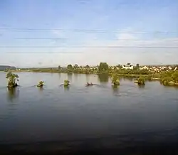 The Irkut as seen from a train window (near its confluence with the Angara)