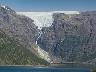 View of the Øksfjordjøkelen glacier