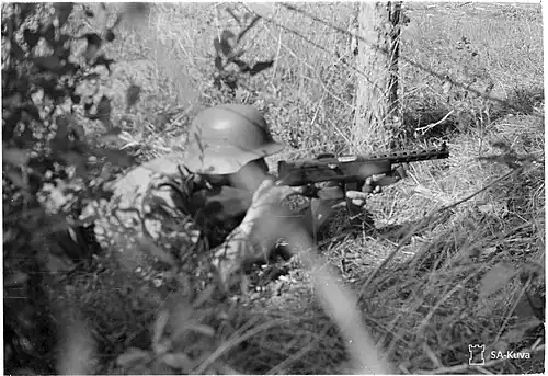 A strike company in position.