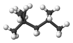 Ball and stick model of 2,2,4-trimethylpentane