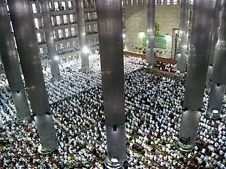 Eid al-Fitr mass prayer in Istiqlal Mosque, Jakarta, Indonesia