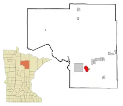 Location of Grand Rapids in Itasca County and Minnesota