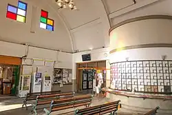 Inside the station building