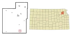 Location within Jackson County and Kansas