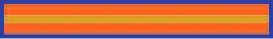An orange stripe with a dark yellow stripe in the middle, surrounded by a blue border