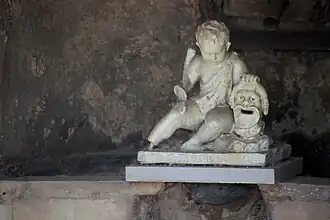Cupid with a theater mask found in nymphaeum