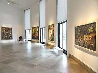 Jean Metzinger, L'Oiseau Bleu (left), André Lhote, L'Escale and Dance (center), Albert Gleizes, Les Baigneuses (right), Musée d'Art Moderne de la Ville de Paris, March 2014