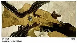 Circumnavigation, author's, hand-woven tapestry 140 × 290&nbsp;cm, 1973