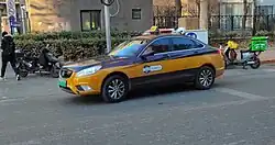 BJEV EU300 taxi (blue and yellow)
