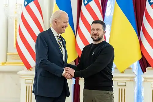 Biden meets with Zelenskyy in 2023.