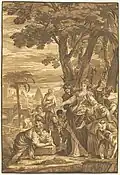 Engraving by John Baptist Jackson after Veronese, after the painting in the Joseph Smith collection