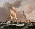 A Schooner off a Rocky Coast