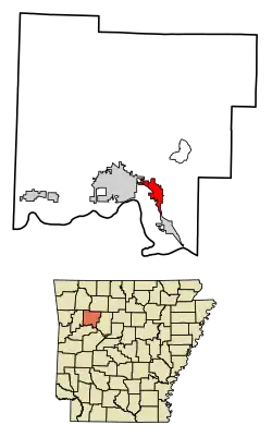 Location of Lamar in Johnson County, Arkansas