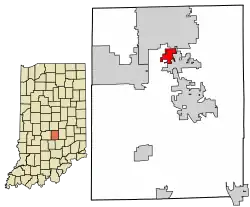 Location of New Whiteland in Johnson County, Indiana