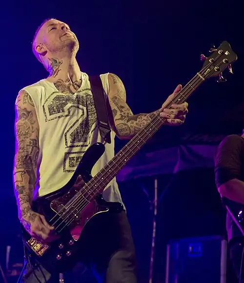 Josh Paul performing with Daughtry in 2014