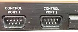 The DE-9 Atari-style joystick ports