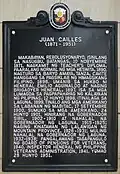 2013 historical marker installed at Cailles' monument at the Old Laguna Provincial Capital