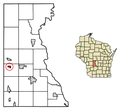 Location of Hustler in Juneau County, Wisconsin