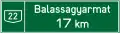 Distance till cities on major road, small